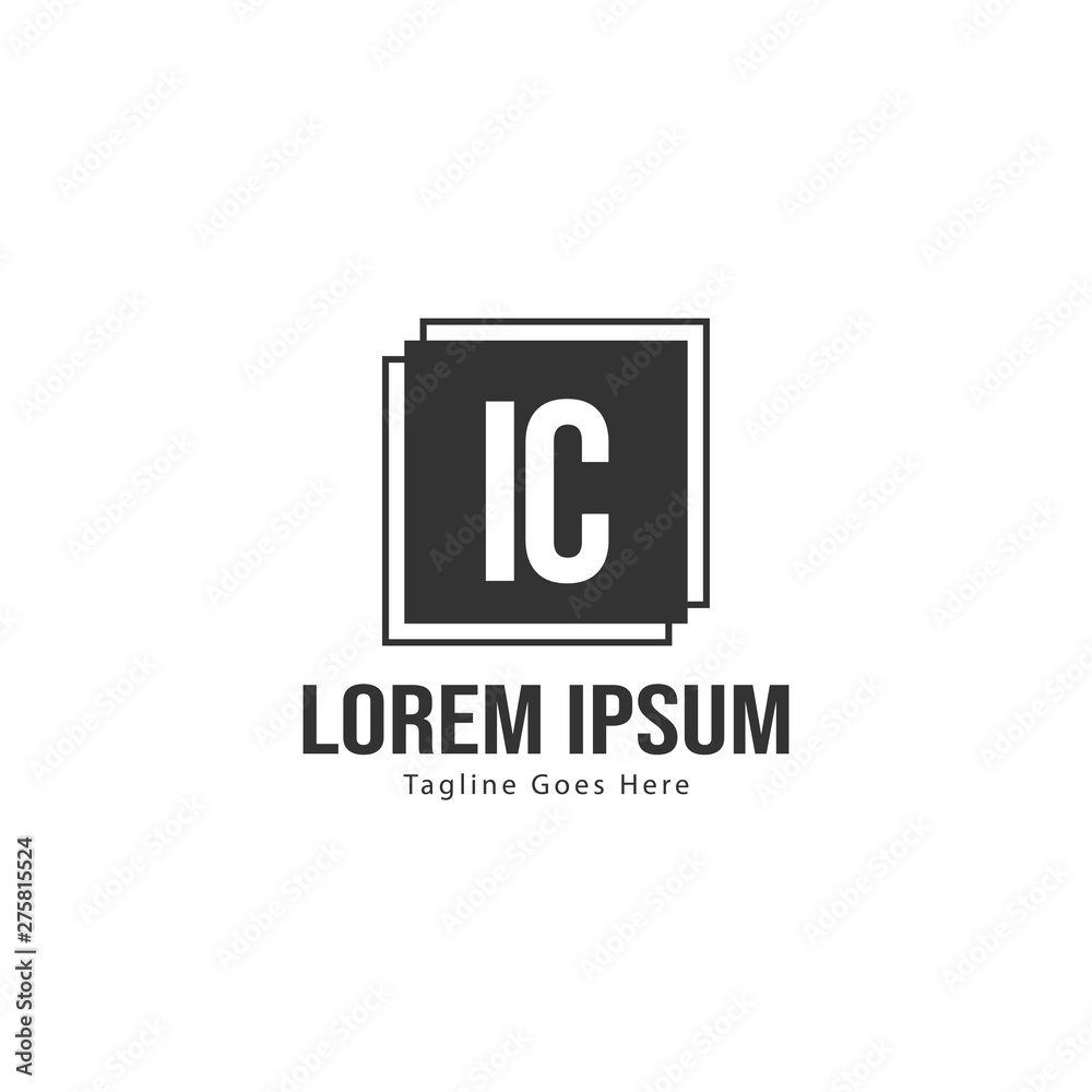 Initial IC logo template with modern frame. Minimalist IC letter logo vector illustration Initial IC logo template with modern frame. Minimalist IC letter logo vector illustration