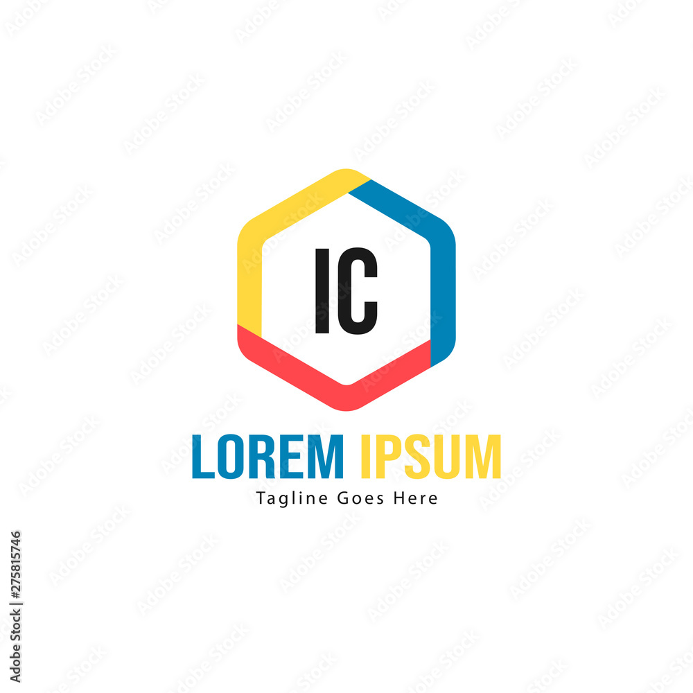 Initial IC logo template with modern frame. Minimalist IC letter logo vector illustration Initial IC logo template with modern frame. Minimalist IC letter logo vector illustration
