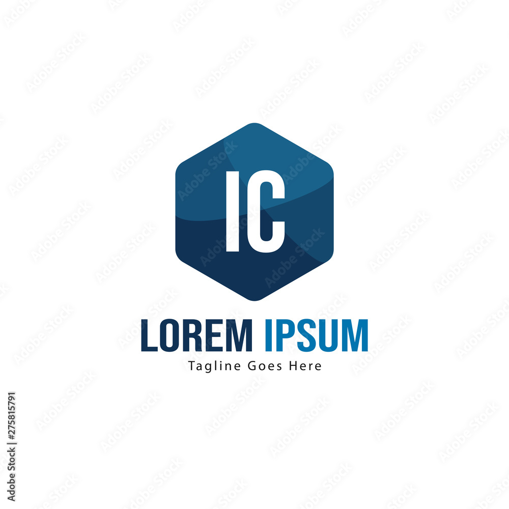 Initial IC logo template with modern frame. Minimalist IC letter logo vector illustration Initial IC logo template with modern frame. Minimalist IC letter logo vector illustration