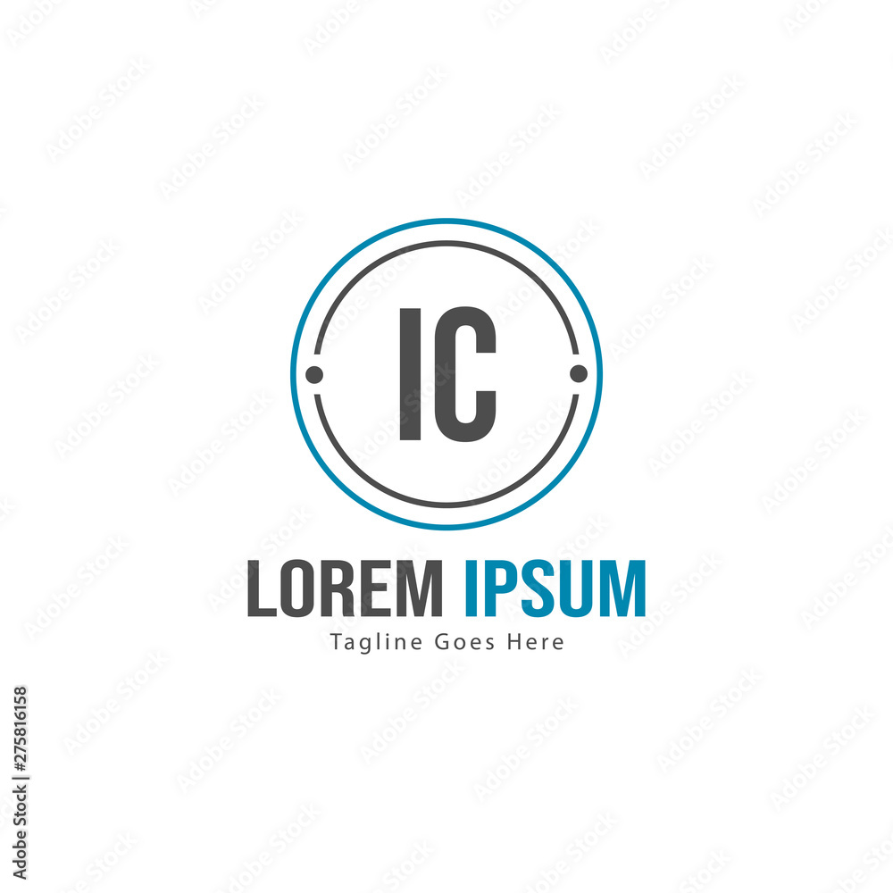 Initial IC logo template with modern frame. Minimalist IC letter logo vector illustration Initial IC logo template with modern frame. Minimalist IC letter logo vector illustration