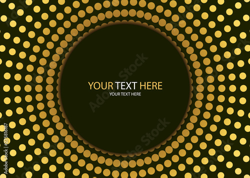 Abstract background circle frame halftone dots isolated on color background. Creative cover design template.
