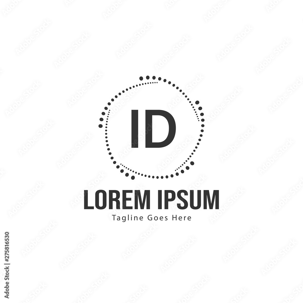 Initial ID logo template with modern frame. Minimalist ID letter logo vector illustration Initial ID logo template with modern frame. Minimalist ID letter logo vector illustration