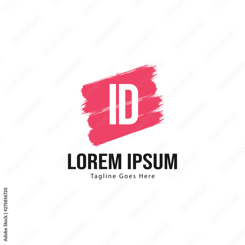 Obraz premium Initial ID logo template with modern frame. Minimalist ID letter logo vector illustration