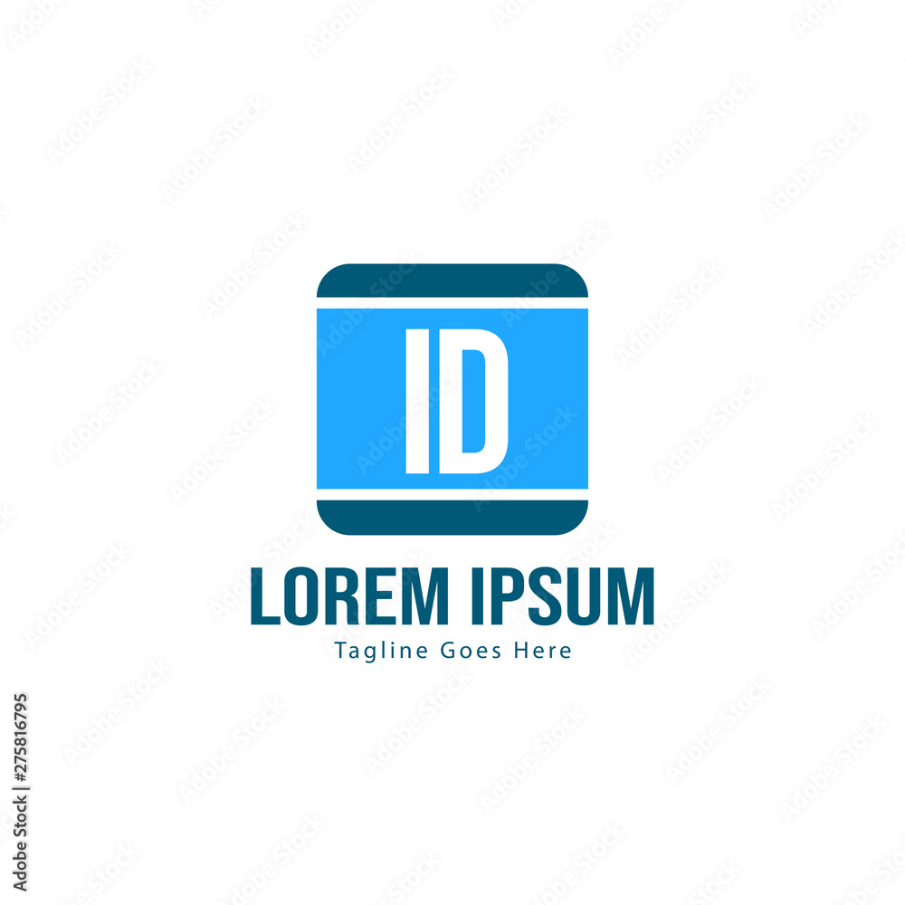 Fototapeta premium Initial ID logo template with modern frame. Minimalist ID letter logo vector illustration