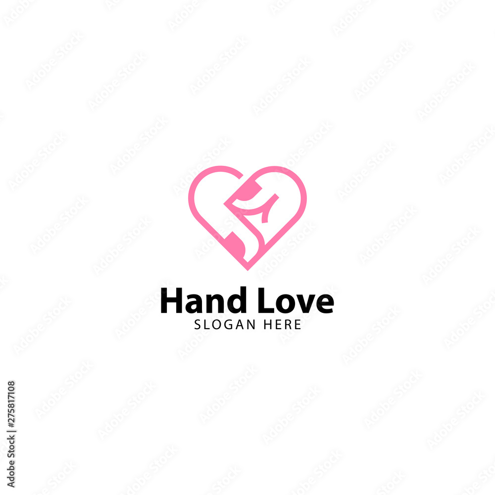 Hand Love Logo Outline Monoline