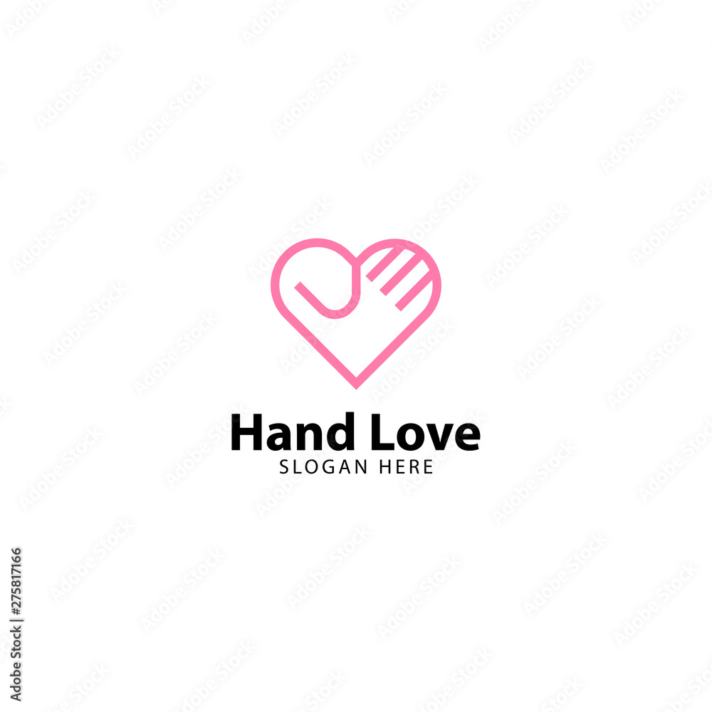 Hand Love Logo Outline Monoline