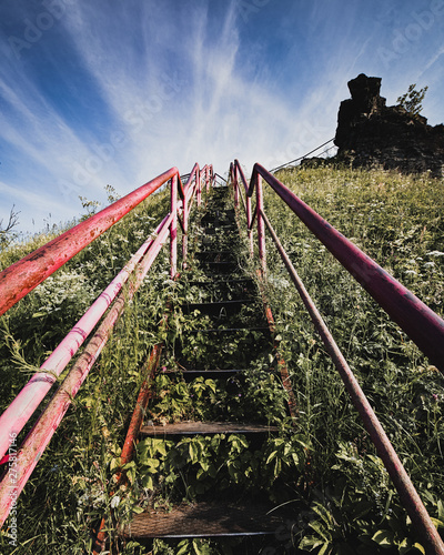 stairs of castle ruins Tolstejn photo