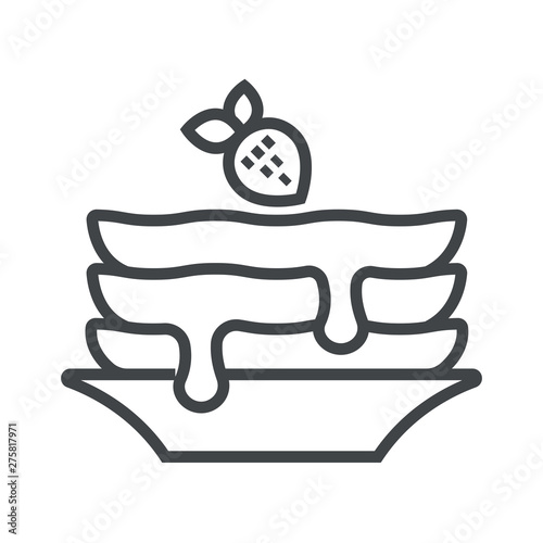 Line icon pancakes with jam
