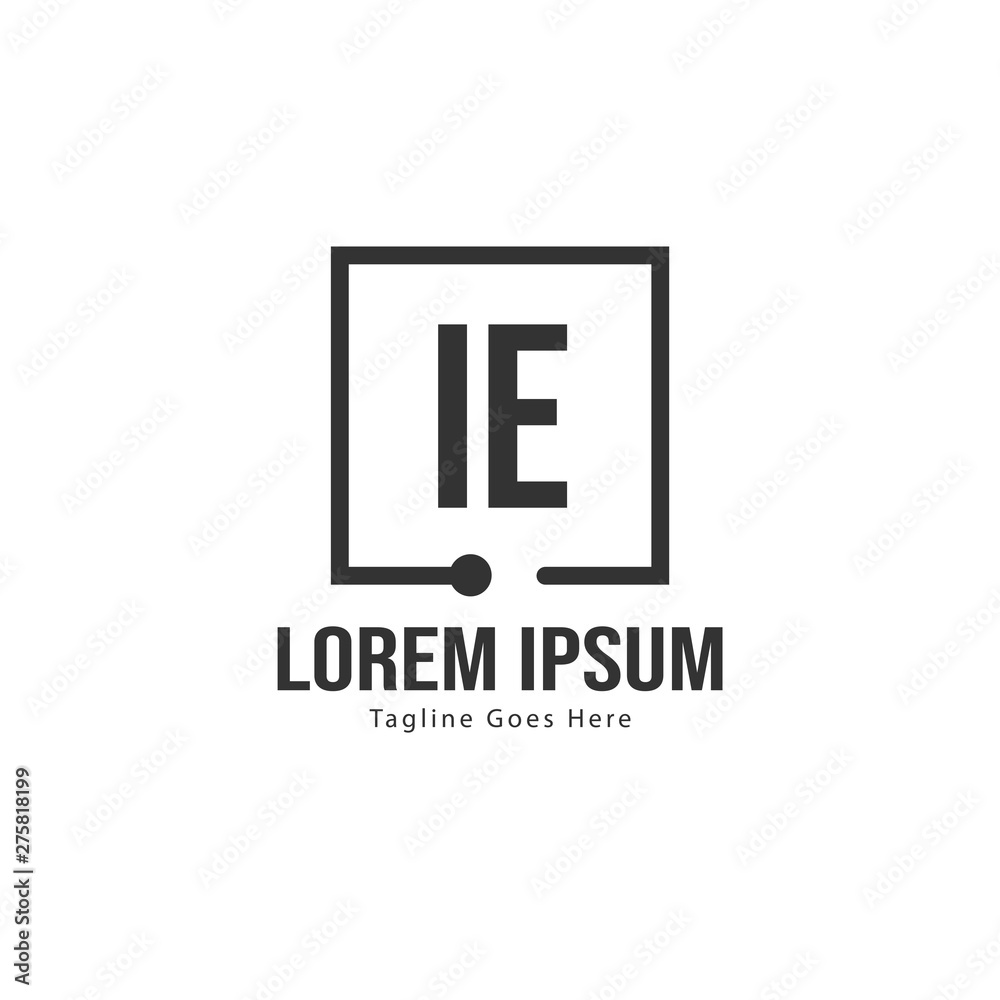Initial IE logo template with modern frame. Minimalist IE letter logo vector illustration Initial IE logo template with modern frame. Minimalist IE letter logo vector illustration
