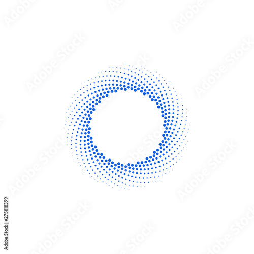 Modern Abstract Halftone Dots Frame Border for Company Health Technology Icon or Logo with High End Look