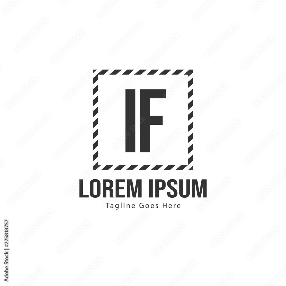 Initial IF logo template with modern frame. Minimalist IF letter logo vector illustration Initial IF logo template with modern frame. Minimalist IF letter logo vector illustration