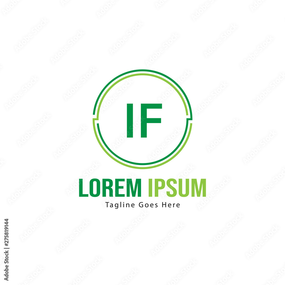 Initial IF logo template with modern frame. Minimalist IF letter logo vector illustration Initial IF logo template with modern frame. Minimalist IF letter logo vector illustration