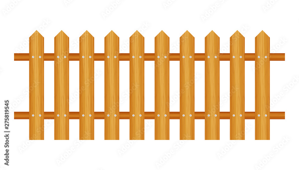 Picket fence, wooden textured, rounded edges. Vector stock illustration. Picket fence, wooden textured, rounded edges. Vector stock illustration.