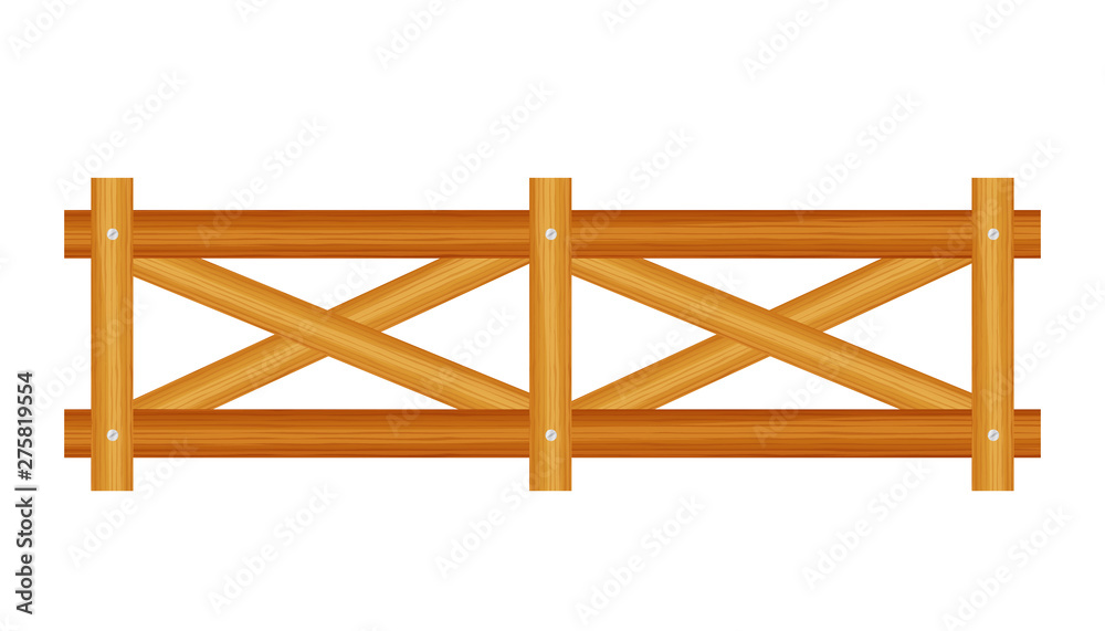 Picket fence, wooden textured, rounded edges. Vector stock illustration. Picket fence, wooden textured, rounded edges. Vector stock illustration.