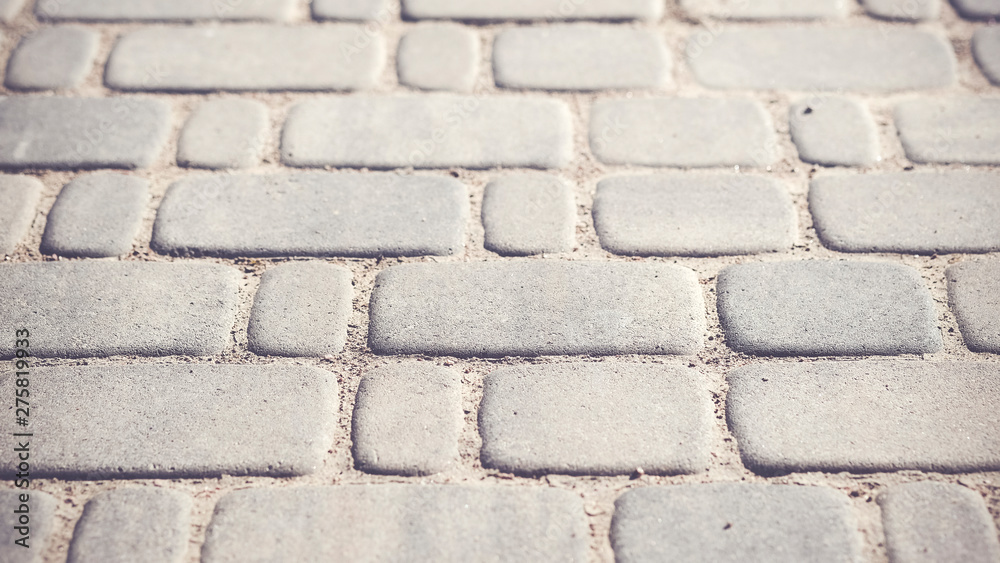 Obraz premium Gray оval paving piles. background