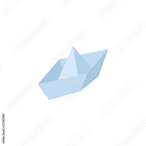 Paper boat icons. Vector 3d isometric color icon new flat style. Creative illustration, idea for infographics.