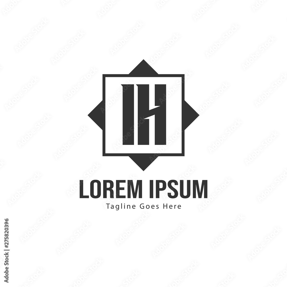 Initial IH logo template with modern frame. Minimalist IH letter logo vector illustration Initial IH logo template with modern frame. Minimalist IH letter logo vector illustration