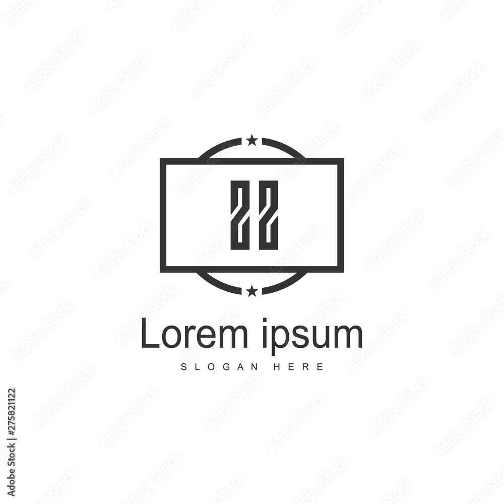 Initial II logo template with modern frame. Minimalist II letter logo vector illustration Initial II logo template with modern frame. Minimalist II letter logo vector illustration