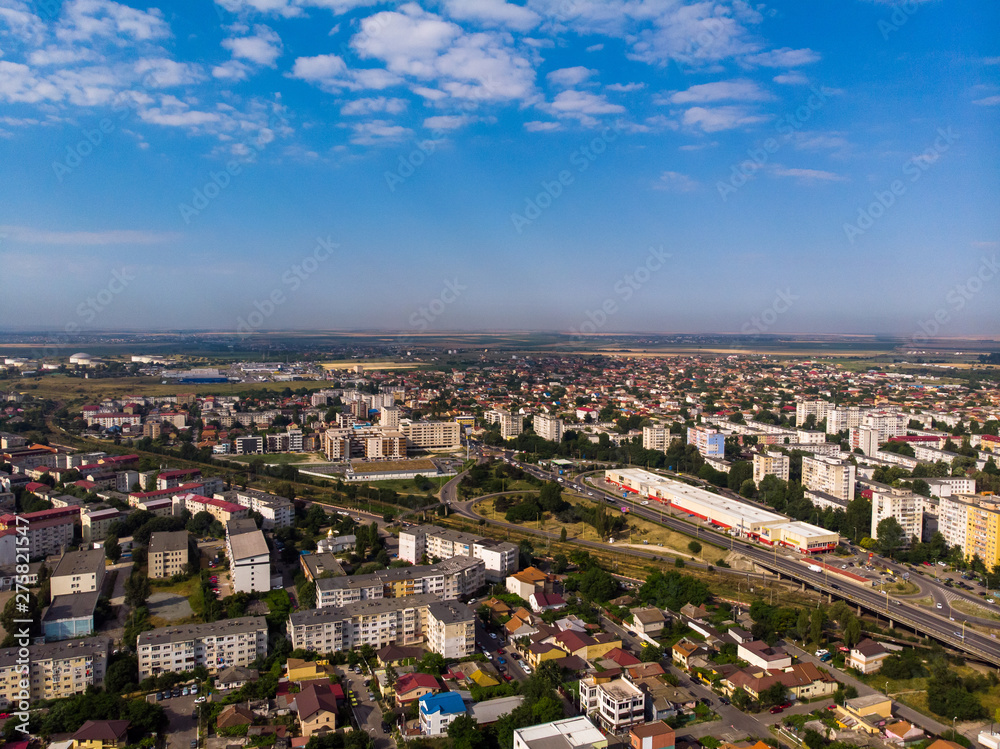 Fototapeta premium Aerial view of Constanta, town in Romania in which it is located largest romanian harbor