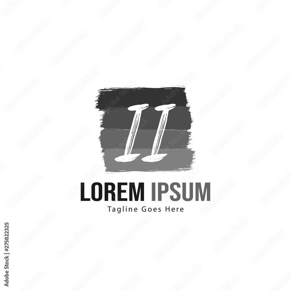 Initial II logo template with modern frame. Minimalist II letter logo vector illustration Initial II logo template with modern frame. Minimalist II letter logo vector illustration