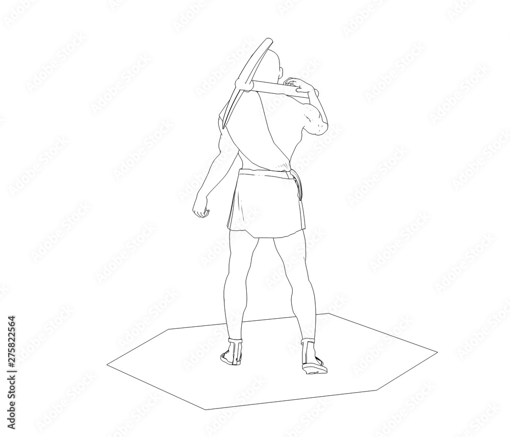 human contour visualization, 3D illustration, sketch, outline human contour visualization, 3D illustration, sketch, outline