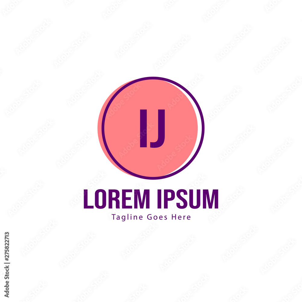 Initial IJ logo template with modern frame. Minimalist IJ letter logo vector illustration Initial IJ logo template with modern frame. Minimalist IJ letter logo vector illustration