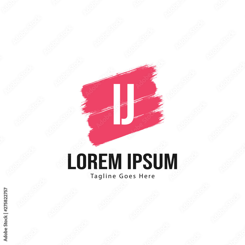 Fototapeta premium Initial IJ logo template with modern frame. Minimalist IJ letter logo vector illustration