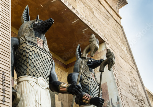 Egypt vintage style the Anubis figure detail view