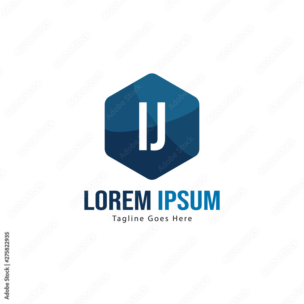 Initial IJ logo template with modern frame. Minimalist IJ letter logo vector illustration Initial IJ logo template with modern frame. Minimalist IJ letter logo vector illustration