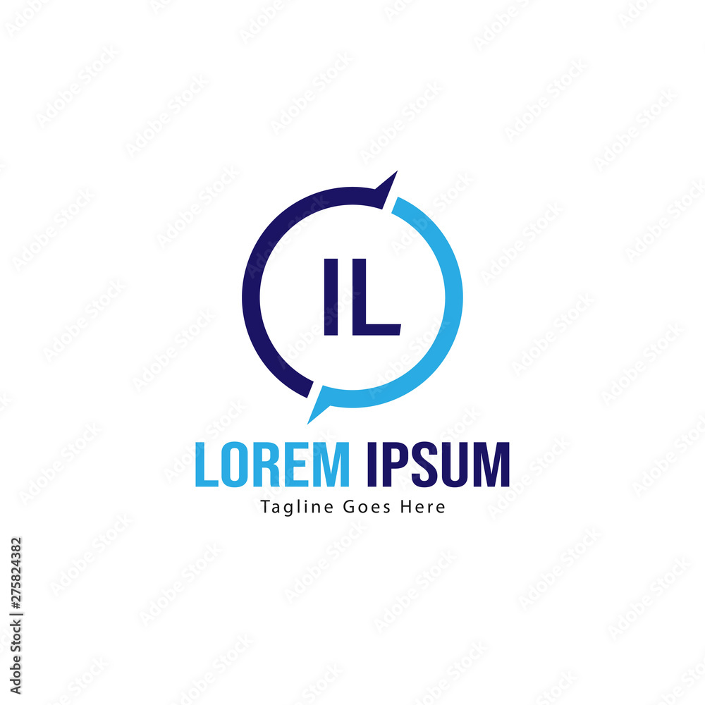 Initial IL logo template with modern frame. Minimalist IL letter logo vector illustration Initial IL logo template with modern frame. Minimalist IL letter logo vector illustration