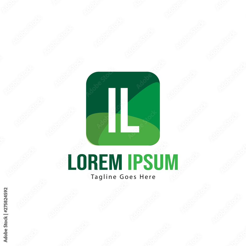 Initial IL logo template with modern frame. Minimalist IL letter logo vector illustration Initial IL logo template with modern frame. Minimalist IL letter logo vector illustration