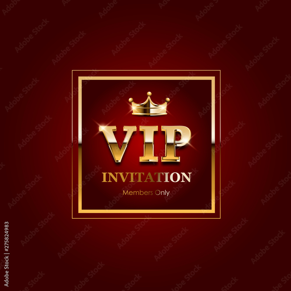 Premium VIP banner with gold elements and crown Premium VIP banner with gold elements and crown