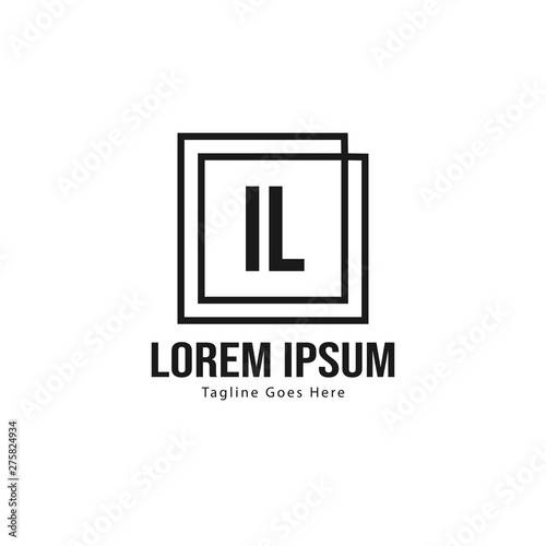 Initial IL logo template with modern frame. Minimalist IL letter logo vector illustration