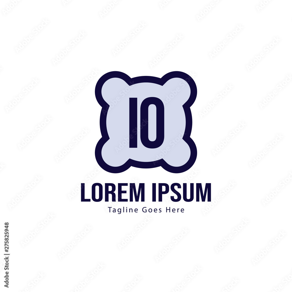 Initial IO logo template with modern frame. Minimalist IO letter logo vector illustration Initial IO logo template with modern frame. Minimalist IO letter logo vector illustration