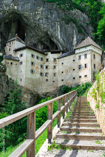 stairs to Predjama castle, build in a cave. Slovenia photo