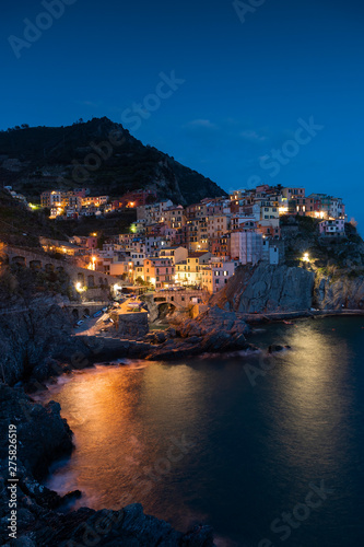 View point of Manarola  1 of 5 fishing village of Cinque Terre  coastline of Liguria in La Spezia  Italy