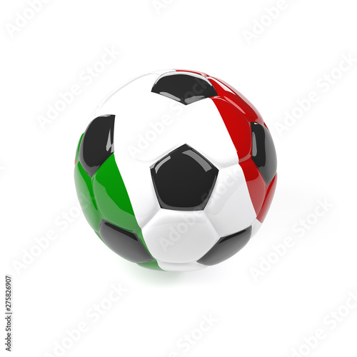 Soccer ball with the flag of Italy