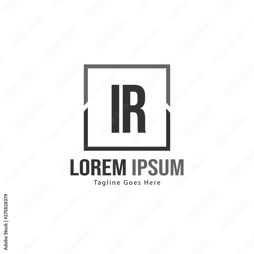 Initial IR logo template with modern frame. Minimalist IR letter logo vector illustration Initial IR logo template with modern frame. Minimalist IR letter logo vector illustration