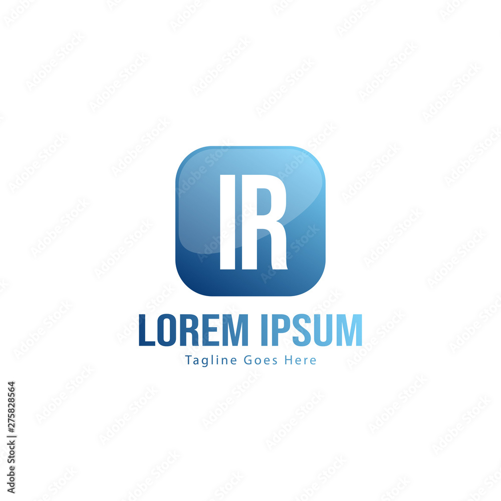 Initial IR logo template with modern frame. Minimalist IR letter logo vector illustration Initial IR logo template with modern frame. Minimalist IR letter logo vector illustration