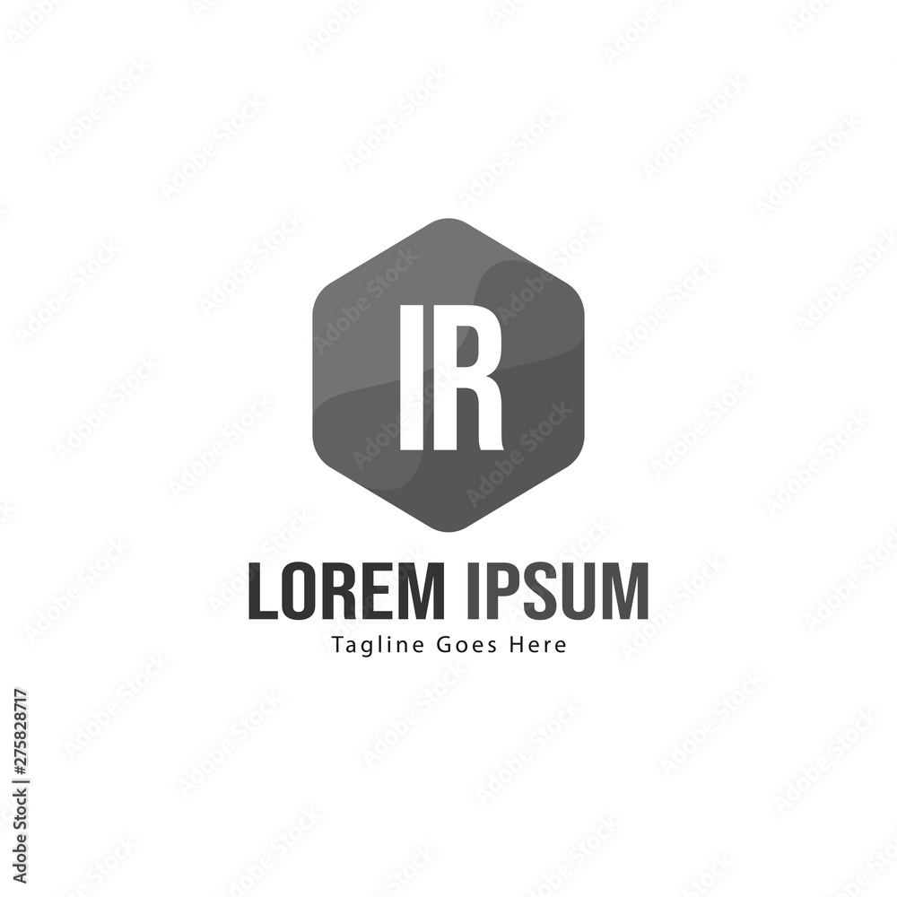 Initial IR logo template with modern frame. Minimalist IR letter logo vector illustration Initial IR logo template with modern frame. Minimalist IR letter logo vector illustration