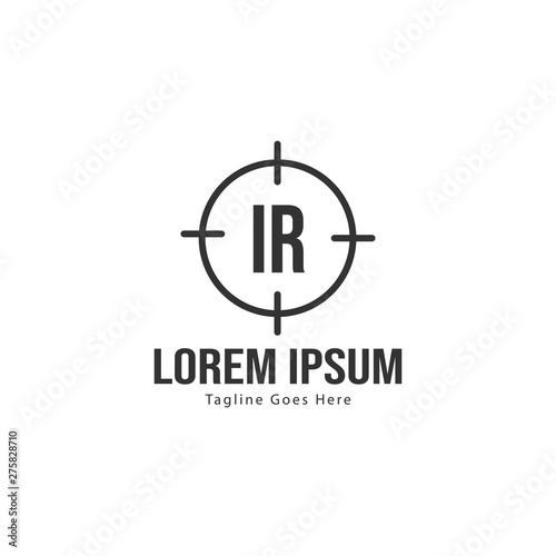 Initial IR logo template with modern frame. Minimalist IR letter logo vector illustration © Robani