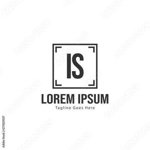 Initial IS logo template with modern frame. Minimalist IS letter logo vector illustration