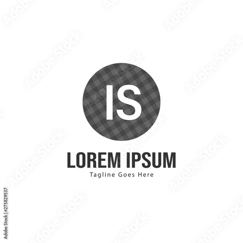 Initial IS logo template with modern frame. Minimalist IS letter logo vector illustration