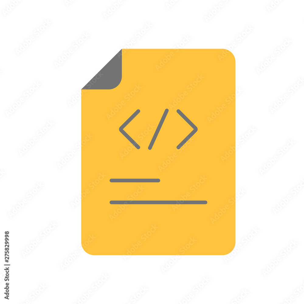 Programming code vector. Document Icon - Programming Source Code