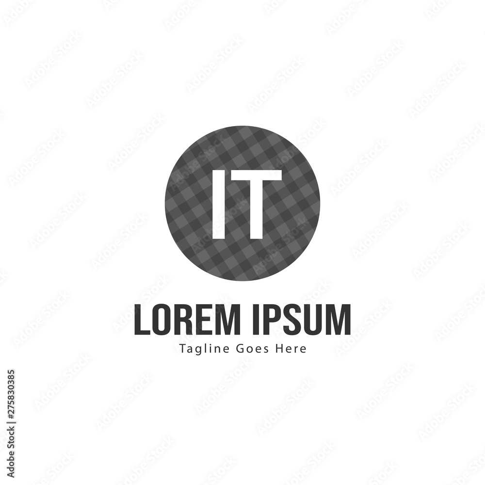 Initial IT logo template with modern frame. Minimalist IT letter logo vector illustration Initial IT logo template with modern frame. Minimalist IT letter logo vector illustration