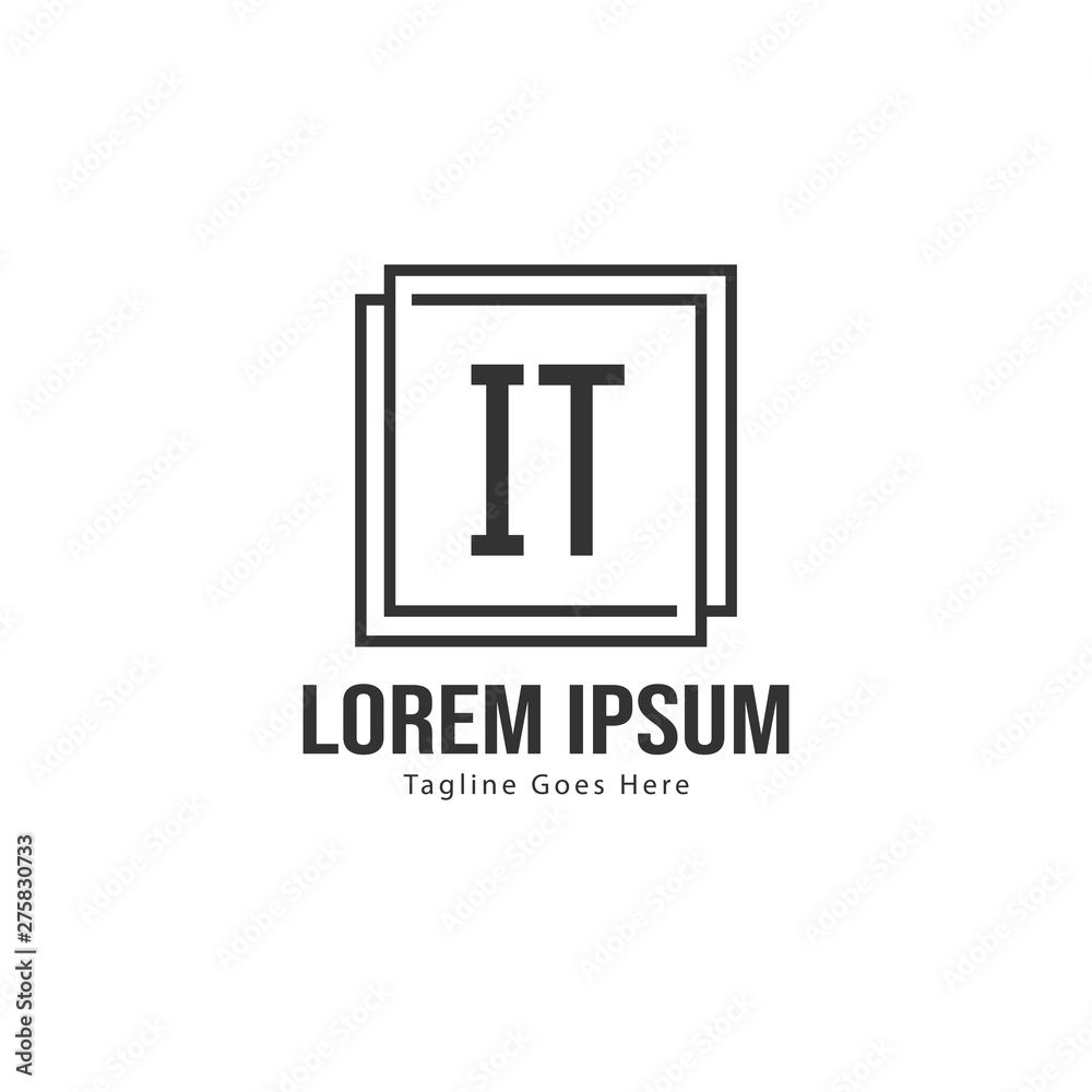 Initial IT logo template with modern frame. Minimalist IT letter logo vector illustration Initial IT logo template with modern frame. Minimalist IT letter logo vector illustration