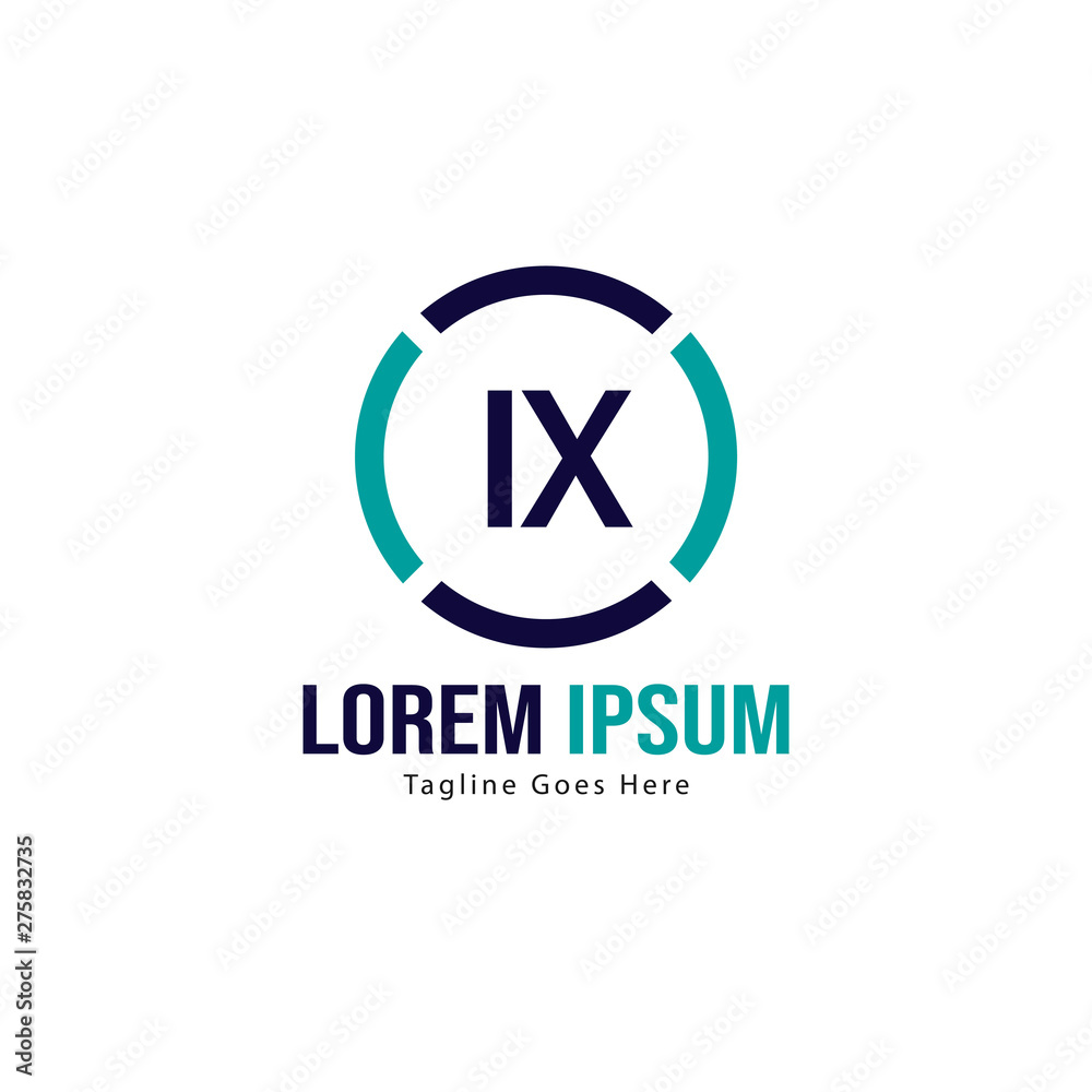 Initial IX logo template with modern frame. Minimalist IX letter logo vector illustration Initial IX logo template with modern frame. Minimalist IX letter logo vector illustration
