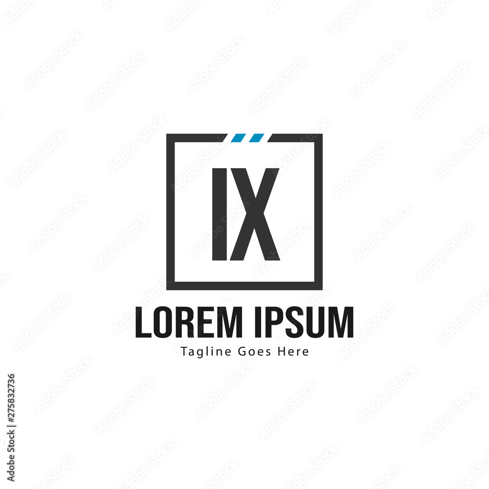 Fototapeta premium Initial IX logo template with modern frame. Minimalist IX letter logo vector illustration