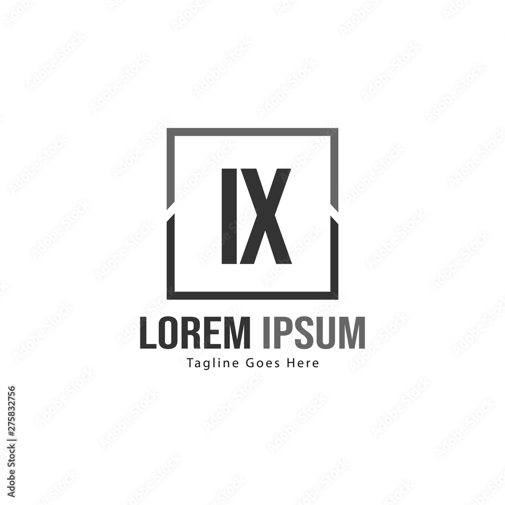 Fototapeta premium Initial IX logo template with modern frame. Minimalist IX letter logo vector illustration