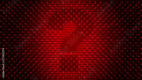 Digital Binary Code on Dark BG with Question Mark